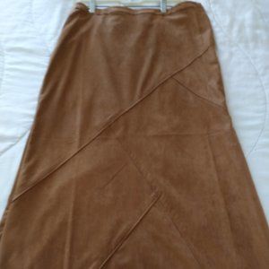 Faux Suede Maxi Length skirt